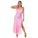 Rochie de club tip furou lunga satin roz pal India 4 - jojofashion.ro