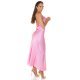 Rochie de club tip furou lunga satin roz pal India 6 - jojofashion.ro