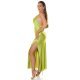 Rochie de club tip furou lunga satin verde India 3 - jojofashion.ro
