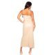 Rochie lunga din piele eco, bej, crapata pe picior, Emaya Rochie lunga din piele eco, bej, crapata pe picior, Emaya 4 - jojofashion.ro