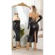 Rochie midi neagra mulata din imitatie de piele cu manusi Savore Rochie midi neagra mulata din imitatie de piele cu manusi Savore 5 - jojofashion.ro