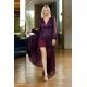 Rochie lunga vaporoasa mov cu maneca lunga Carolina 3 - jojofashion.ro