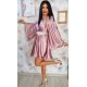 Rochie scurta din satin roz baby doll vaporoasa Merida  4 - jojofashion.ro