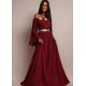Rochie lunga ocazie din voal burgundy FairyTale 3 - jojofashion.ro