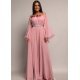 Rochie de ocazie lunga din voal roz FairyTale 2 - jojofashion.ro