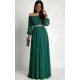 Rochie de ocazie din voal verde  lunga Afrodita 2 - jojofashion.ro