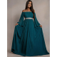 Rochie de ocazie lunga din voal turcoaz Cinderella 2 - jojofashion.ro