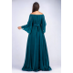 Rochie de ocazie lunga din voal turcoaz Cinderella 3 - jojofashion.ro