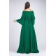 Rochie lunga verde smarald din voal Cinderella 3 - jojofashion.ro