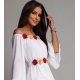 Rochie cununie civila, scurta, din voal, alba, cu maneca lunga, Raisa 3 - jojofashion.ro