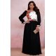 Rochie lunga neagra din voal cu motive traditionale vaporoasa Emanuela 3 - jojofashion.ro
