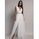 Rochie cununie civila alba lunga din tulle Adele1  2 - jojofashion.ro