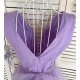 Rochie de ocazie scurta din tul lila lavanda baby doll Adelya  3 - jojofashion.ro