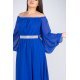 Rochie lunga albastra din voal cu maneca lunga Cinderella 4 - jojofashion.ro