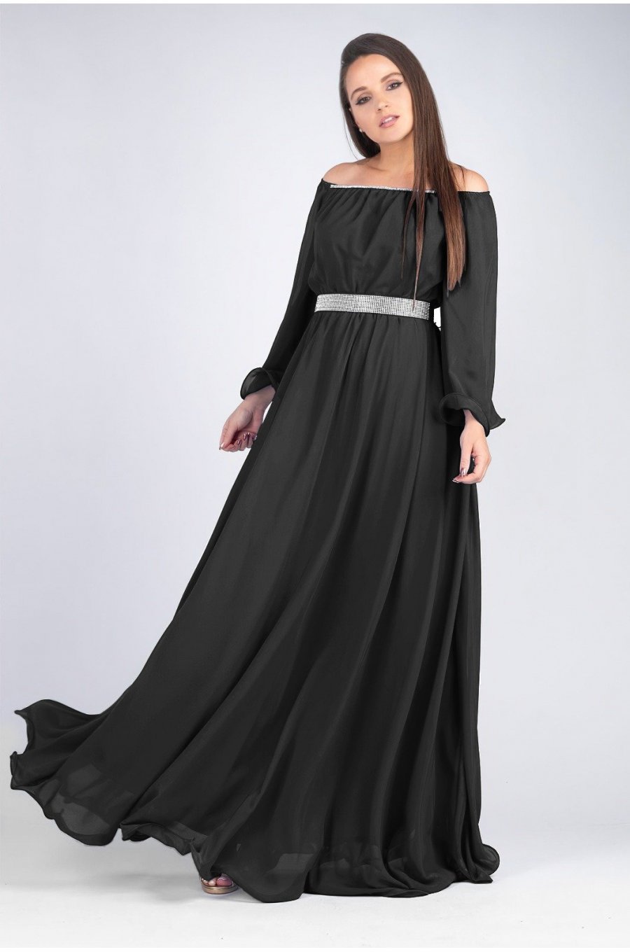 Rochie lunga neagra din voal Cinderella Rochie lunga neagra din voal Cinderella 1 - jojofashion.ro