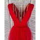 Rochie de ocazie eleganta scurta tul rosie baby doll Adelya 3 - jojofashion.ro