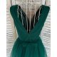 Rochie de ocazie eleganta scurta tul verde smarald baby doll Adelya 3 - jojofashion.ro