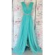 Rochie de seara eleganta lunga tul menta Adele 2 - jojofashion.ro