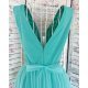 Rochie de seara eleganta lunga tul menta Adele 3 - jojofashion.ro