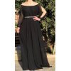 Rochie lunga neagra din voal vaporoasa Afrodita