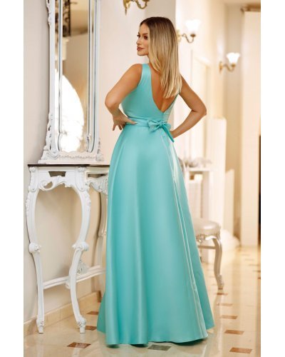 Rochie lunga din tafta menta Carra Rochii lungi, Rochie lunga din tafta menta Carra - jojofashion.ro