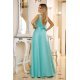 Rochie eleganta lunga, din tafta menta, crapata pe picior, Carra 3 - jojofashion.ro