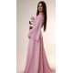 Rochie lunga din voal roz AngelD 3 - jojofashion.ro
