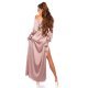 Rochie de ocazie eleganta lunga satin cappuccino Gul 4 - jojofashion.ro