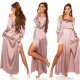 Rochie de ocazie eleganta lunga satin cappuccino Gul 5 - jojofashion.ro