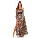 Rochie de ocazie eleganta lunga din satin animal print leopard Gul Rochie de ocazie eleganta lunga din satin animal print leopard Gul 2 - jojofashion.ro