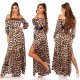 Rochie de ocazie eleganta lunga din satin animal print leopard Gul Rochie de ocazie eleganta lunga din satin animal print leopard Gul 5 - jojofashion.ro