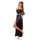 Rochie de ocazie eleganta lunga neagra din satin Gul 3 - jojofashion.ro