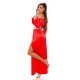 Rochie de ocazie eleganta lunga rosie din satin vaporoasa Gul 3 - jojofashion.ro