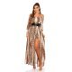 Rochie de ocazie eleganta lunga din satin snake print vaporoasa Gul 2 - jojofashion.ro