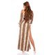 Rochie de ocazie eleganta lunga din satin snake print vaporoasa Gul 5 - jojofashion.ro