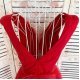 Rochie lunga rosie din tulle Adele 3 - jojofashion.ro
