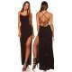 Rochie de seara eleganta lunga, neagra, cu spate gol, mulata, Leyla  2 - jojofashion.ro