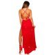 Rochie de seara eleganta lunga, rosie, mulata, cu spate gol, Leyla 5 - jojofashion.ro