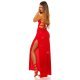 Rochie de seara eleganta lunga, rosie, mulata, cu spate gol, Leyla 4 - jojofashion.ro