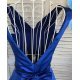 Rochie lunga albastra din tafta Carra 4 - jojofashion.ro