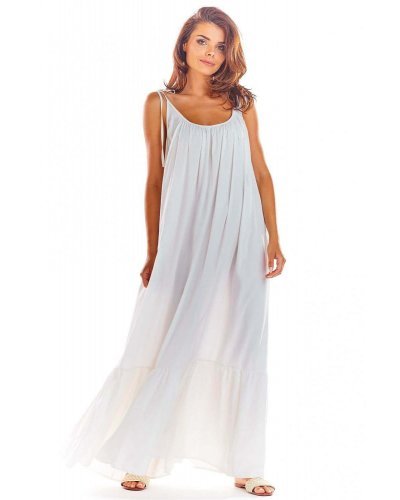 Rochie lunga de vara alba vaporoasa oversize Francina Rochii lungi, Rochie lunga de vara alba vaporoasa oversize Francina - jojofashion.ro