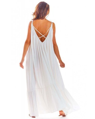 Rochie lunga de vara alba vaporoasa oversize Francina Rochii lungi, Rochie lunga de vara alba vaporoasa oversize Francina - jojofashion.ro