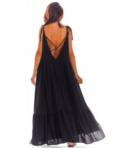 Rochie lunga de vara neagra vaporoasa oversize Francina Rochii lungi, Rochie lunga de vara neagra vaporoasa oversize Francina - jojofashion.ro