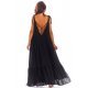 Rochie lunga de vara neagra vaporoasa oversize Francina 3 - jojofashion.ro