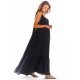 Rochie lunga de vara neagra vaporoasa oversize Francina 4 - jojofashion.ro