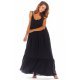 Rochie lunga de vara neagra vaporoasa oversize Francina 2 - jojofashion.ro