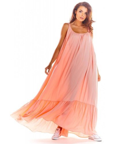 Rochie de vara lunga roz pal vaporoasa oversize Francina Rochii, Rochie de vara lunga roz pal vaporoasa oversize Francina - jojofashion.ro