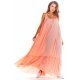 Rochie de vara lunga roz pal vaporoasa oversize Francina 2 - jojofashion.ro