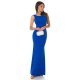 Rochie lunga, albastra, mulata, tip sirena, cu spatele gol, Lace 4 - jojofashion.ro