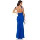 Rochie lunga, albastra, mulata, tip sirena, cu spatele gol, Lace 6 - jojofashion.ro